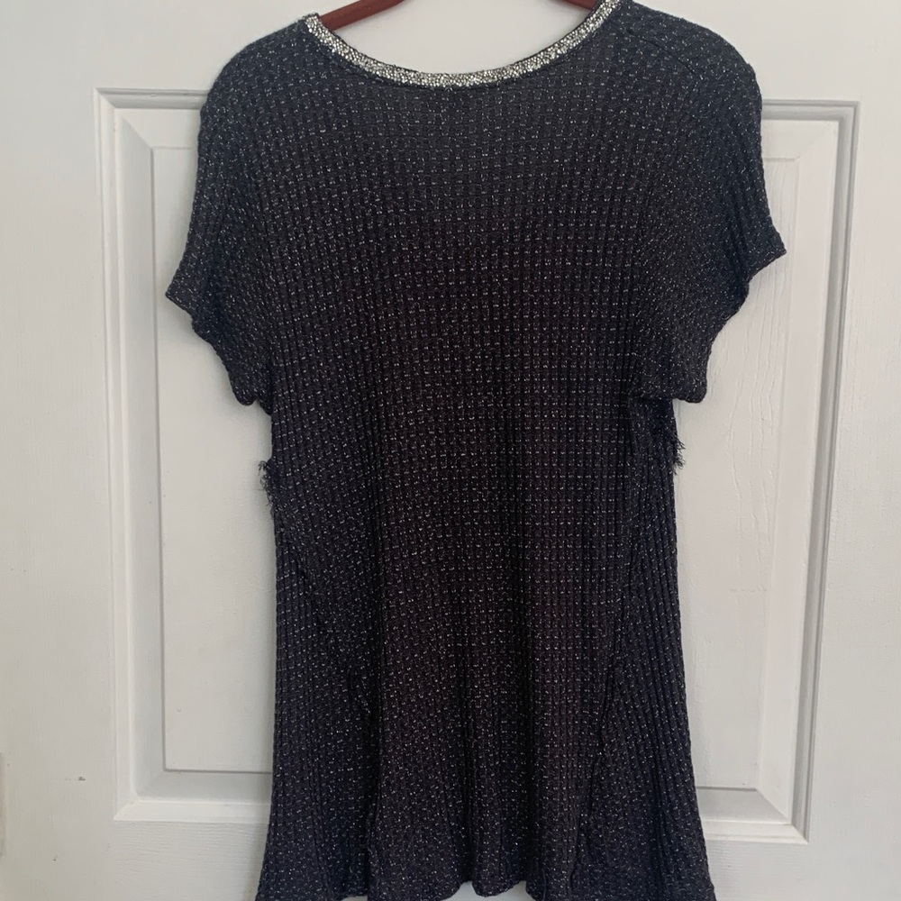 Juicy Couture Black Tee with Glittering Silver Trim - Picture 3 of 3